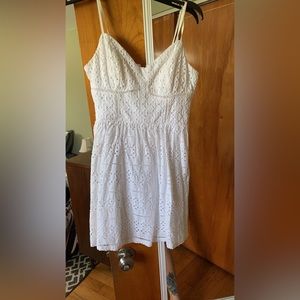 A little short but super cute. Spaghetti straps.